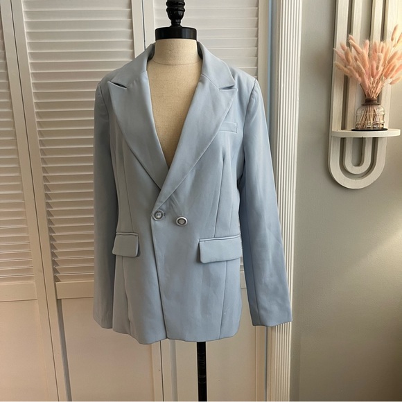 bagatelle Jackets & Blazers - Powder Blue Lined Blazer